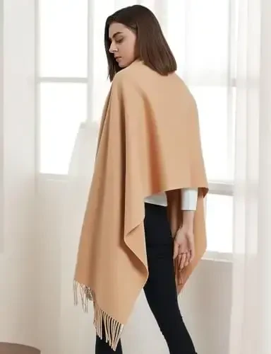 Novawo Wool Shawl Large Thick PasModazoneina Travel Blanket Scarf Winter Wraps for Women - 3