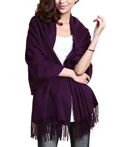 Novawo Wool Shawl Large Thick PasModazoneina Travel Blanket Scarf Winter Wraps for Women - WOOL