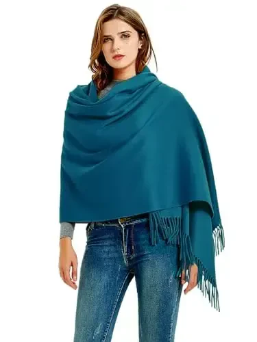 Novawo Wool Shawl Large Thick PasModazoneina Travel Blanket Scarf Winter Wraps for Women - 1