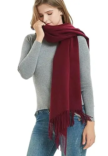 Novawo Wool Scarf Soft Warm Winter Scarves Wraps for Women and Unisex - 6