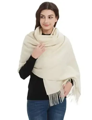 Novawo Wool Shawl Large Thick PasModazoneina Travel Blanket Scarf Winter Wraps for Women - 4