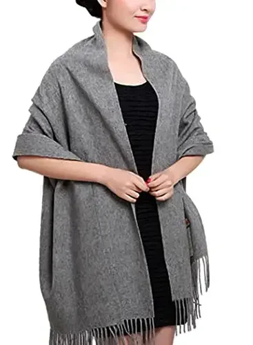 Novawo Wool Shawl Large Thick PasModazoneina Travel Blanket Scarf Winter Wraps for Women - 1