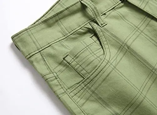 NOVOCCT erkaklar kostyumi shim - Slim Fit erkaklar kundalik shimlari - Yassi old cho'zilgan tor biznes kundalik Chinos shim erkaklar uchun - 6