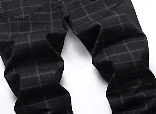 NOVOCCT Erkek Giyim Pantolonları - Slim Fit Erkek Günlük Pantolonları - Düz Ön Streç Skinny İş Günlük Giyim Chino Pantolonları Erkekler için - 4
