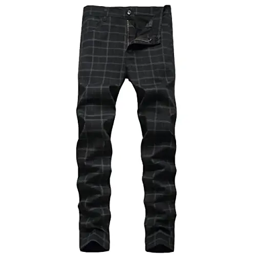 NOVOCCT Mens Dress Pants - Slim Fit Mens Casual Pants - Flat Front Stretch Skinny Business Casual Dress Chinos Pants for Men 