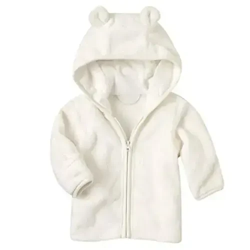 Noubeau Infant Baby Boys Girls Fleece Ears Hat with Lined Hooded Zipper Up Jacket Coat Tops Outwear Overcoat Warm Fall Winte 