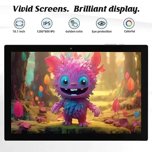 NOVOJOY 2 in 1 Tablet 10 Inch Android 14 OS Tableta, Tablets with Keyboard, Mouse, Case, Stylus, 64GB ROM+8GB RAM, 2MP+8MP Dual Camera, Quad Core Processor, 6000mAh Battery, 10.1 in FHD Tab Pink - 5