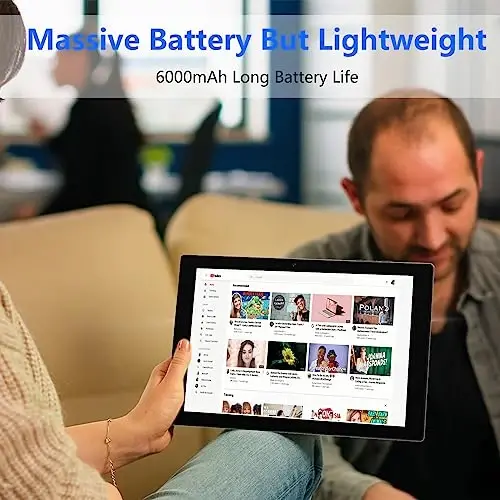 NOVOJOY 2 in 1 Tablet 10 Inch Android 14 Tablets, Tablet with Keyboard, Mouse, Case, Stylus, 64GB ROM+8GB RAM, 2MP+8MP Dual Camera, Quad Core Processor, 6000mAh Battery, 10.1 in FHD Tab Black Tableta - 5