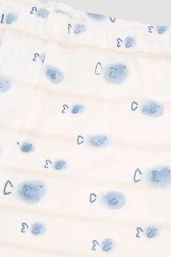 Новорожденные вязаные штанишки со следочками, 2 шт., экрю - 5