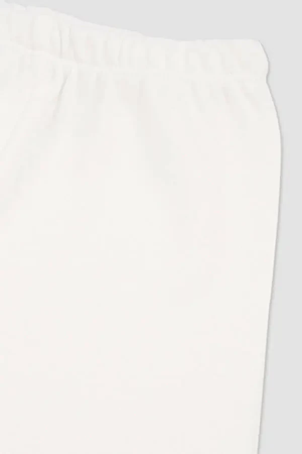 Новорожденные вязаные штанишки со следочками, 2 шт., экрю - 7