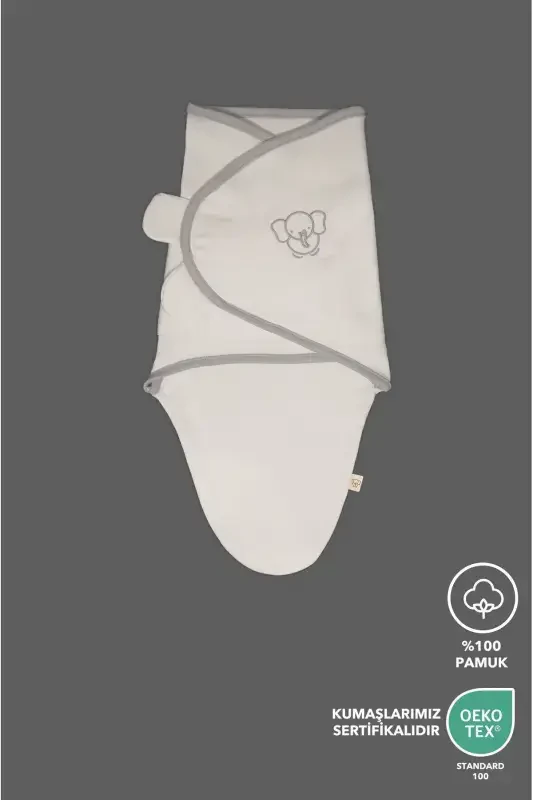 НОВОРОЖДЕННЫЙ КОНВЕРТ С ВЫШИВКОЙ ДЕТАЛЯМИ 100% ХЛОПОК - 2