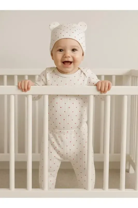 Yenidoğan Organik Pamuk 2’li Kız Erkek Bebek Takım - ANNE DOKUNUŞU GIBI KUZUM BEBE