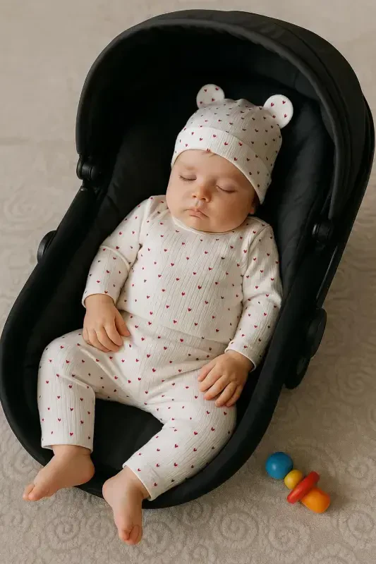 Yenidoğan Organik Pamuk 2’li Kız Erkek Bebek Takım - 4