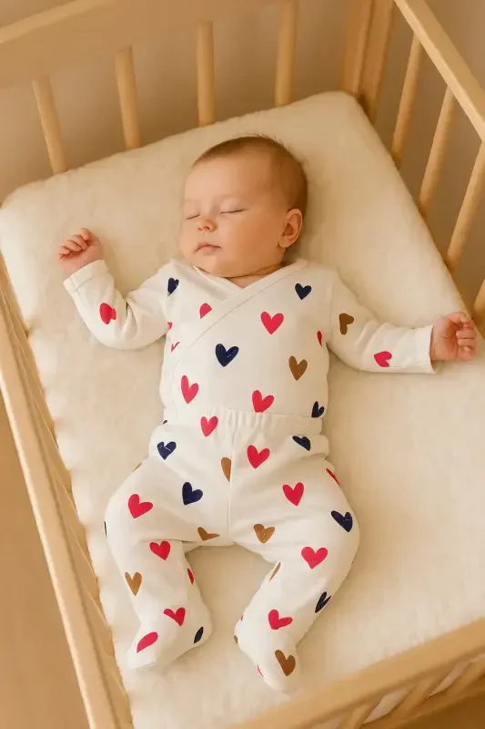 Yenidoğan Organik Pamuk 2’li Kız Erkek Bebek Takım - 3