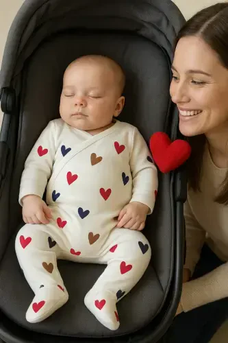 Yenidoğan Organik Pamuk 2’li Kız Erkek Bebek Takım - 4