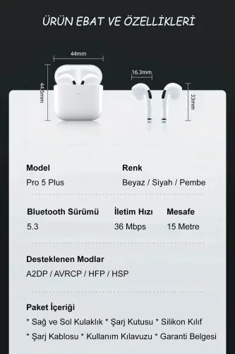 Новые Pro 5 Plus Ios Android Совместимые Bluetooth Наушники С Качеством Звука Hd - 3