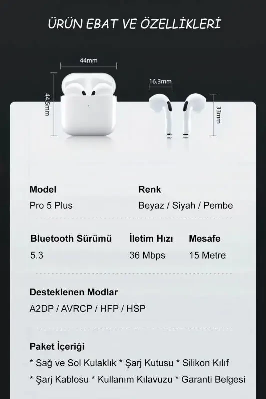 Новые Pro 5 Plus Ios Android Совместимые Bluetooth Наушники С Качеством Звука Hd - 3