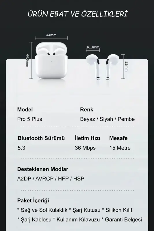 Новые Pro 5 Plus Ios Android Совместимые Bluetooth Наушники С Качеством Звука Hd - 5