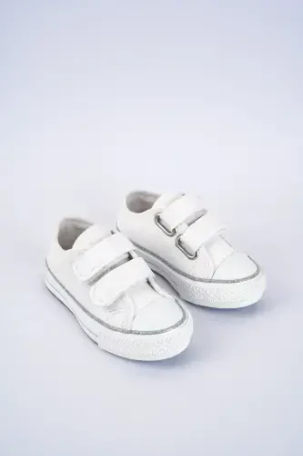 Новый сезон, белые сандалии на липучке с блестками для девочек, ортопедические повседневные туфли для девочек 21-30, светящиеся, белые - 5