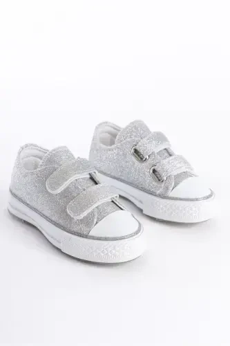 Новый Сезон Серебряные Блестящие Туфли на Липучке для Девочек, Ортопедические Повседневные Туфли для Девочек 21-30 Светящиеся-Серебряный - Modazone (1)