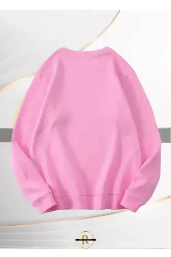 Новый сезон, трехниточный футер с начесом, оверсайз пудровый свитшот для детей и женщин, коллекция 