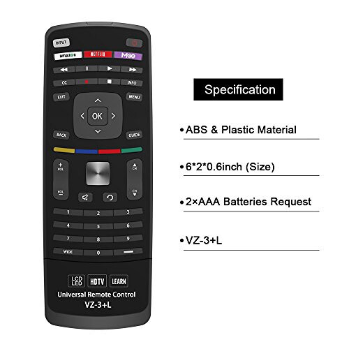 New Vizio Universal Remote Control for All VIZIO Brand TV, Smart TV - 1 Year Warranty - 6