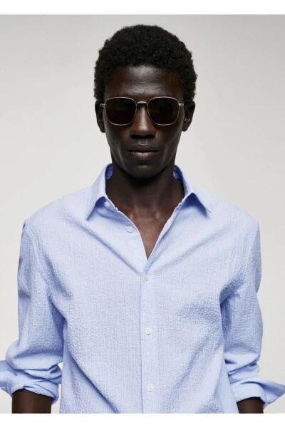 Nozik chiziqli gofr matoli paxta koʻylagi - 5