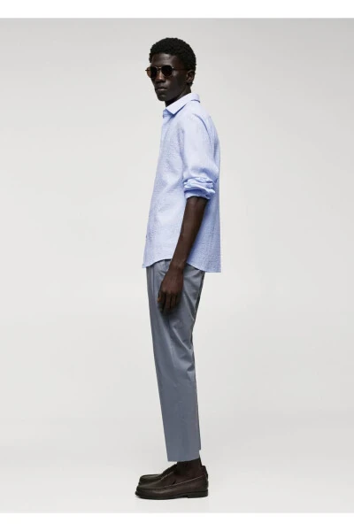 Nozik chiziqli gofr matoli paxta koʻylagi - 6