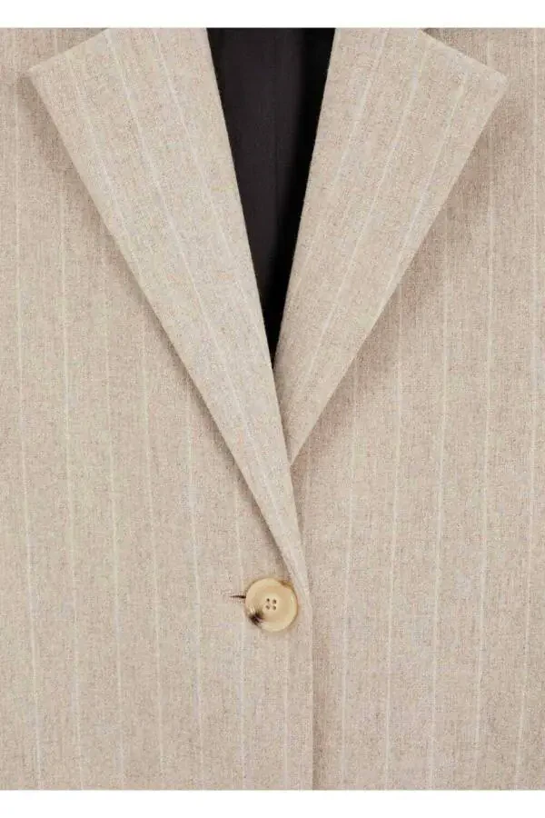 Nozik chiziqli jun palto - 6