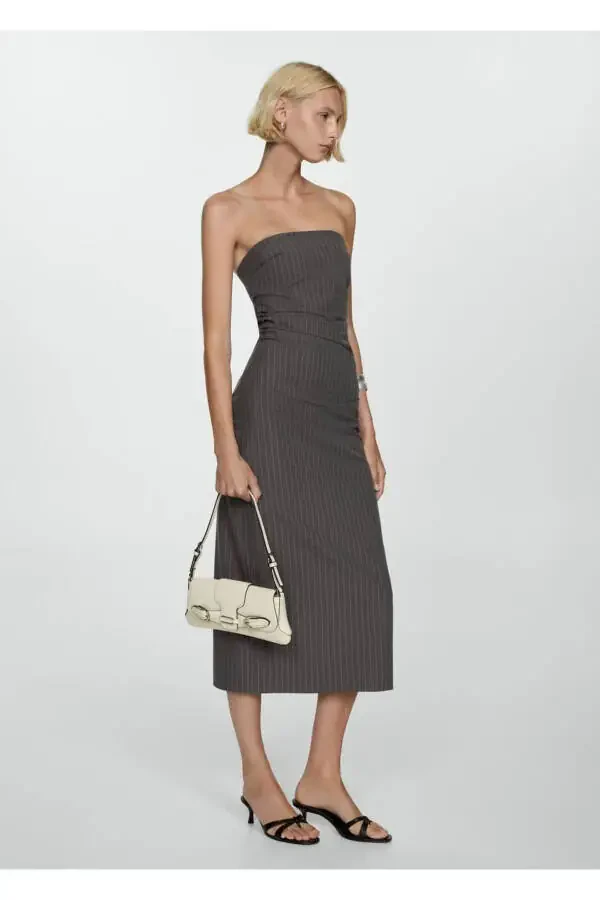 Nozik chiziqli yengsiz ko'ylak - 2