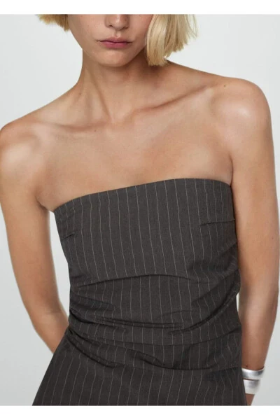 Nozik chiziqli yengsiz ko'ylak - 5