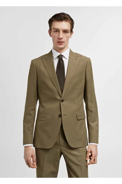 Nozik paxta-zig‘ir matodan tikilgan tor blazer - MANGO MAN