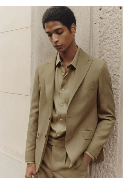 Nozik paxta-zig‘ir matodan tikilgan tor blazer - 8