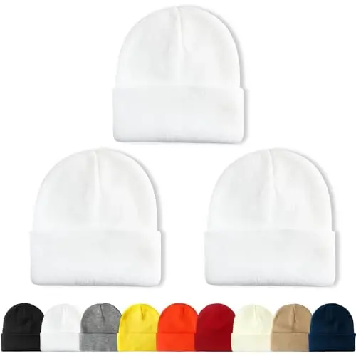 NPQQUAN 3 Packs Erkaklar Ayollar uchun Unisex Beanie Shlyapalar Qishki Trikotaj Beanie - NPQQUAN