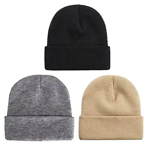 NPQQUAN 3 Packs Unisex Beanie Hats for Men Women Winter Knit Beanies - 7
