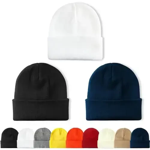 NPQQUAN 3 Packs Unisex Beanie Hats for Men Women Winter Knit Beanies - NPQQUAN