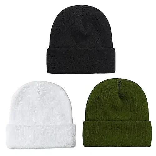 NPQQUAN 3 Packs Unisex Beanie Hats for Men Women Winter Knit Beanies - 1