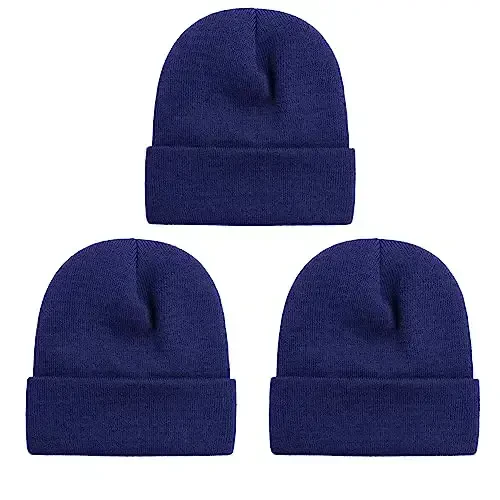 NPQQUAN 3 Packs Unisex Beanie Hats for Men Women Winter Knit Beanies - 7