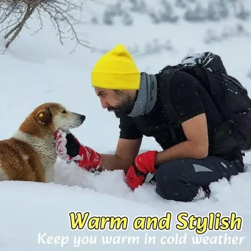 NPQQUAN 3 Packs Unisex Beanie Hats for Men Women Winter Knit Beanies - 4