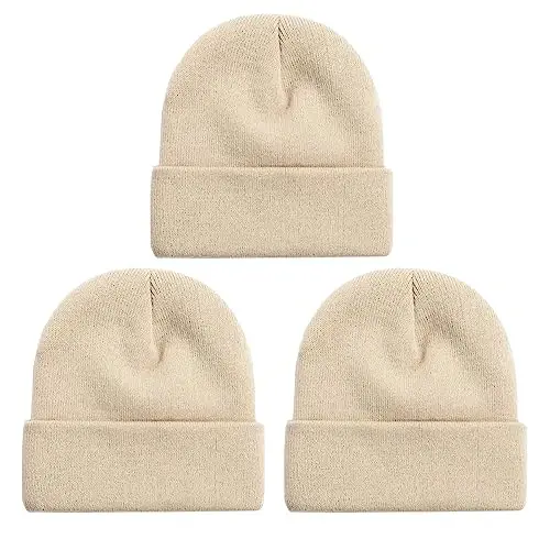 NPQQUAN 3 Packs Unisex Beanie Hats for Men Women Winter Knit Beanies - 1