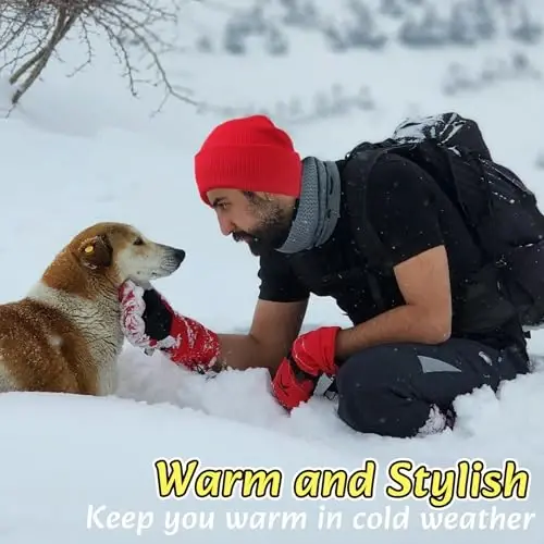 NPQQUAN Erkaklar va ayollar uchun 3 dona unisex shapka, qishki trikotaj shapkalar - 4