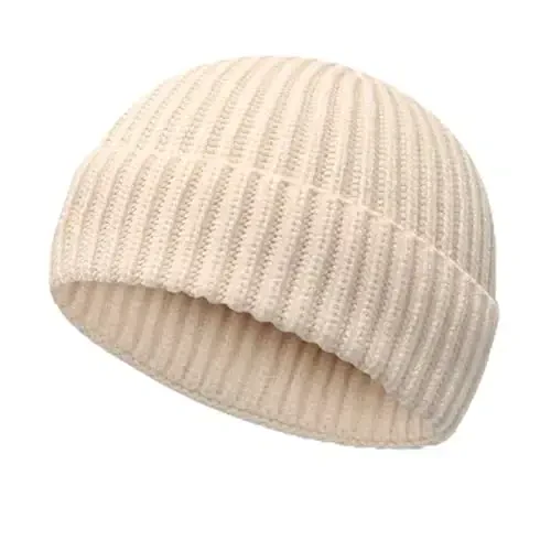 NPQQUAN Fisherman Beanies for Men Women Short Cuff Knit Beanie Winter Warm Hats Cap - 1