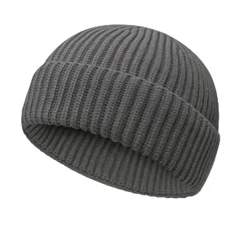 NPQQUAN Fisherman Beanies for Men Women Short Cuff Knit Beanie Winter Warm Hats Cap - 1