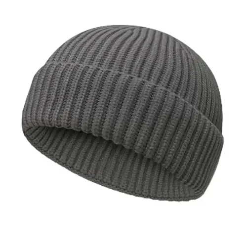 NPQQUAN Fisherman Beanies for Men Women Short Cuff Knit Beanie Winter Warm Hats Cap 