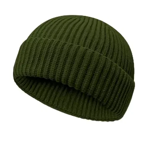 NPQQUAN Fisherman Beanies for Men Women Short Cuff Knit Beanie Winter Warm Hats Cap 