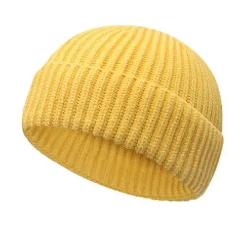 NPQQUAN Fisherman Beanies for Men Women Short Cuff Knit Beanie Winter Warm Hats Cap - NPQQUAN