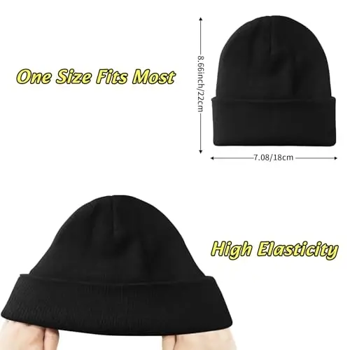 NPQQUAN Erkekler Kadınlar için 3'lü Paket Unisex Bere Şapkalar Kışlık Örme Bereler - 5