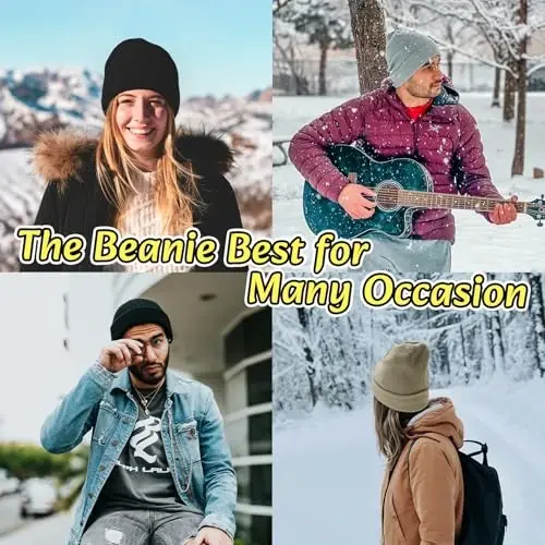 NPQQUAN Erkekler Kadınlar için 3'lü Paket Unisex Bere Şapkalar Kışlık Örme Bereler - 6