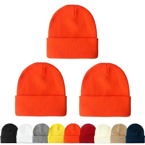 NPQQUAN 3 Packs Unisex Beanie Hats for Men Women Winter Knit Beanies - 1
