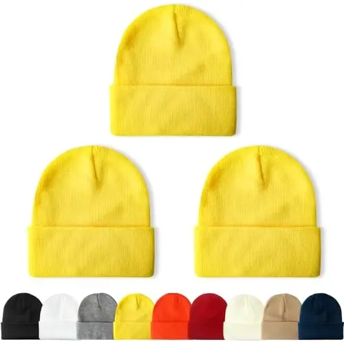 NPQQUAN Erkekler Kadınlar için 3'lü Paket Unisex Bere Şapkalar Kışlık Örme Bereler - 1